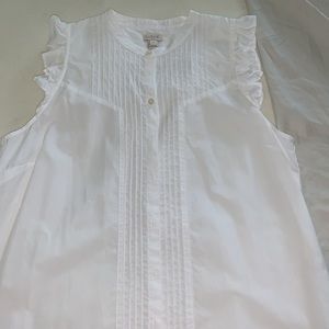 JCrew White Ruffle Tank
